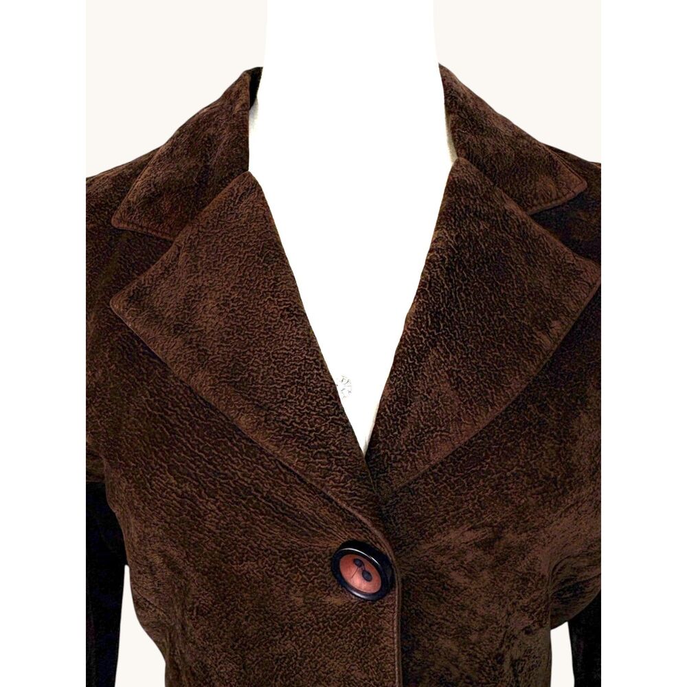 Vintage Patty USA Brown Velvet Velour Fitted Jacket Retro 70s Western Boho - Picture 4 of 7